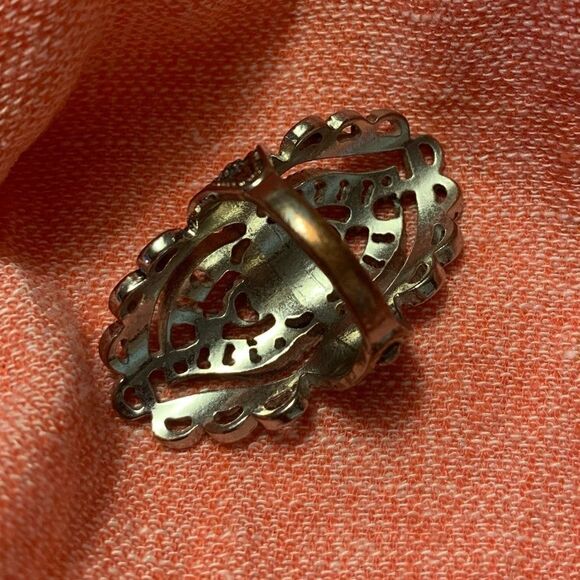 Silver Filagree Knuckle Ring Sz 8.5 - Picture 2 of 3